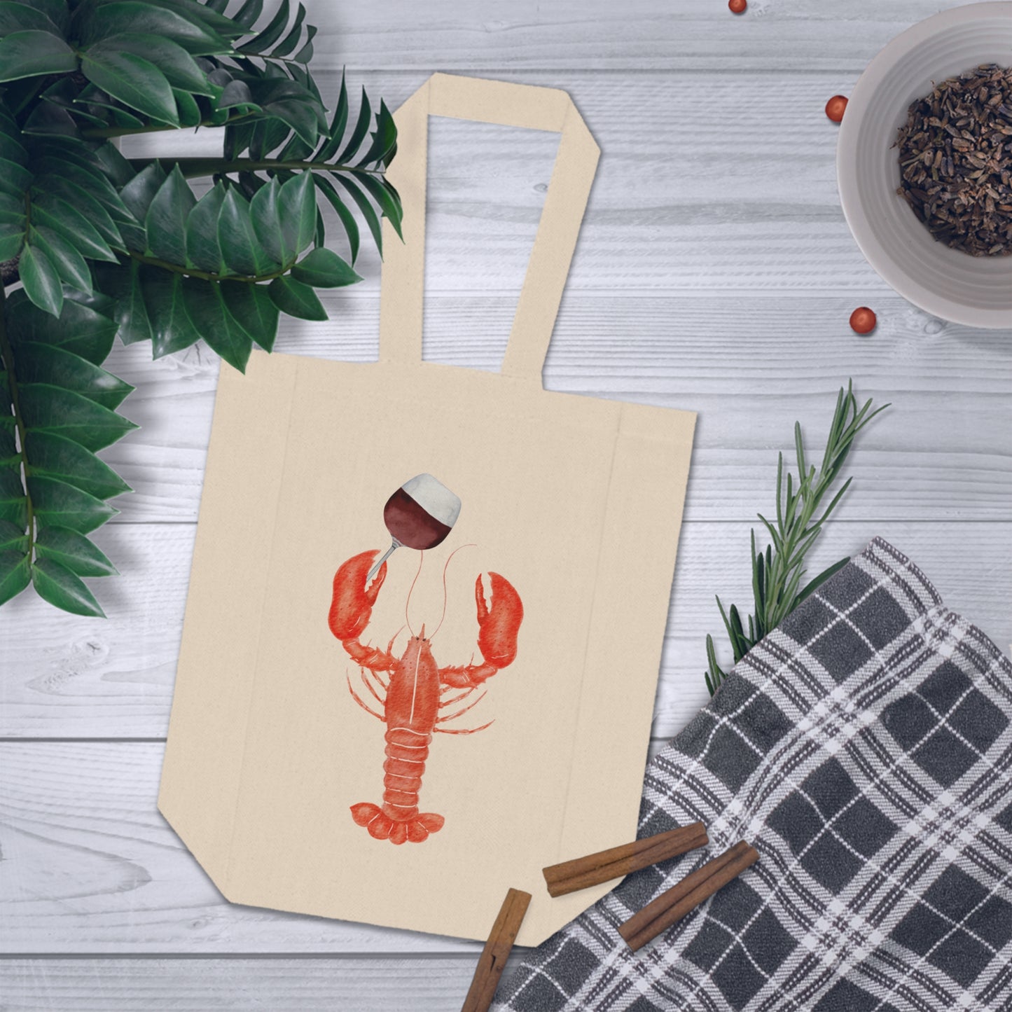 Lobster Double Wine Tote Bag
