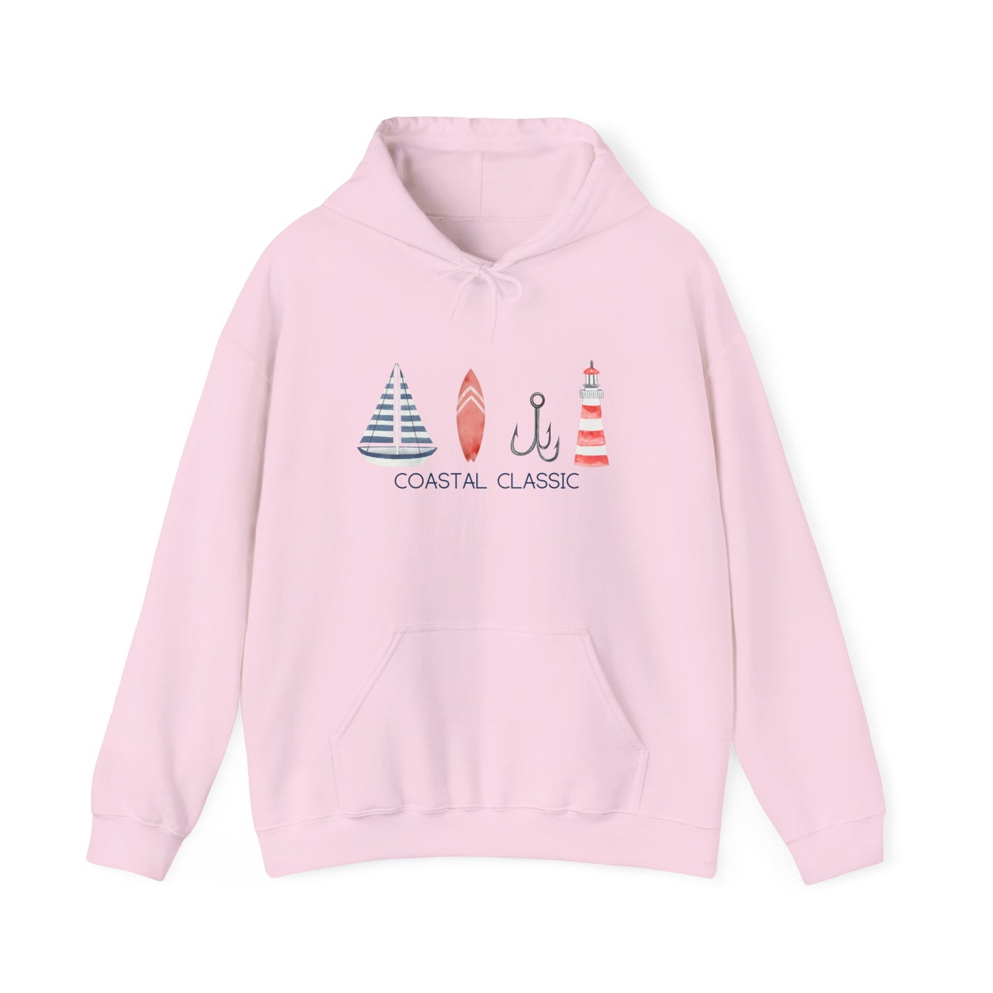 Coastal Classic Sailboat Surf Hooded Sweatshirt