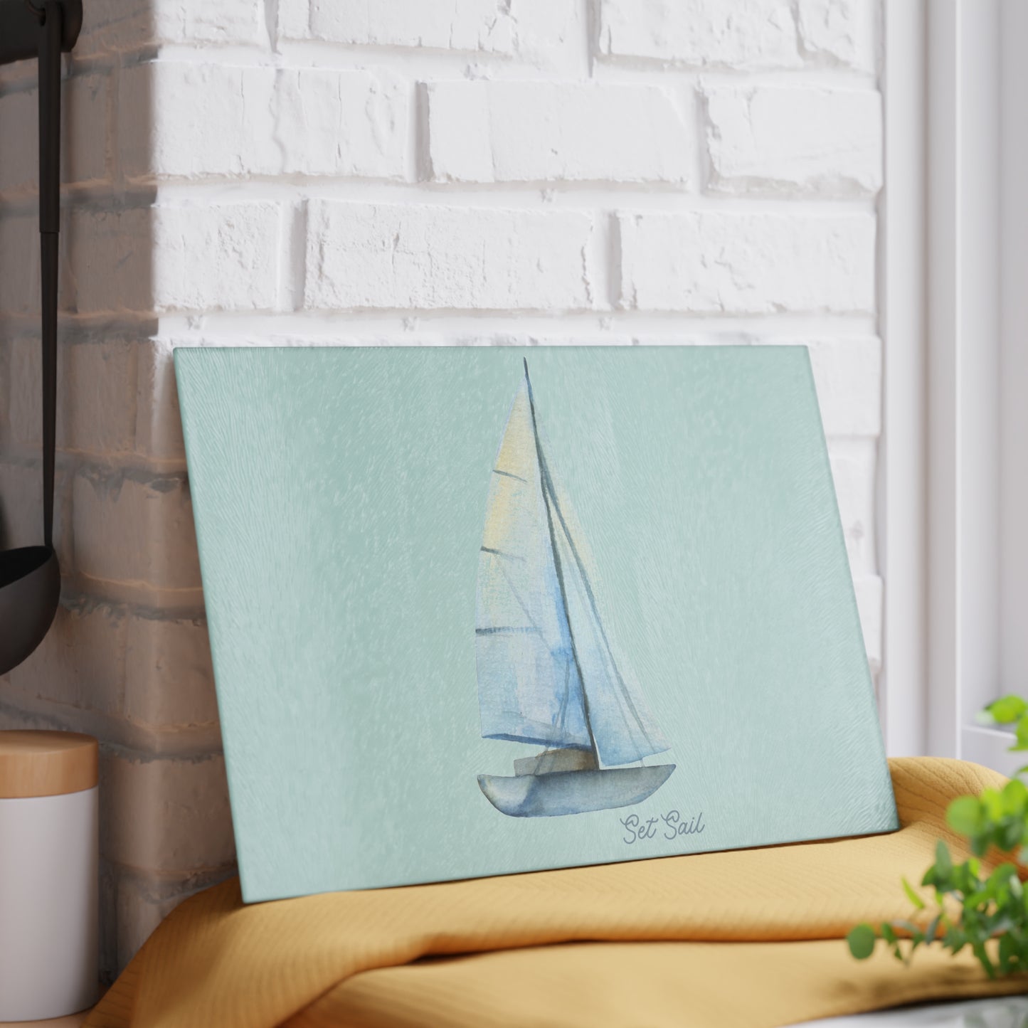 Sailboat Glass Cutting Board