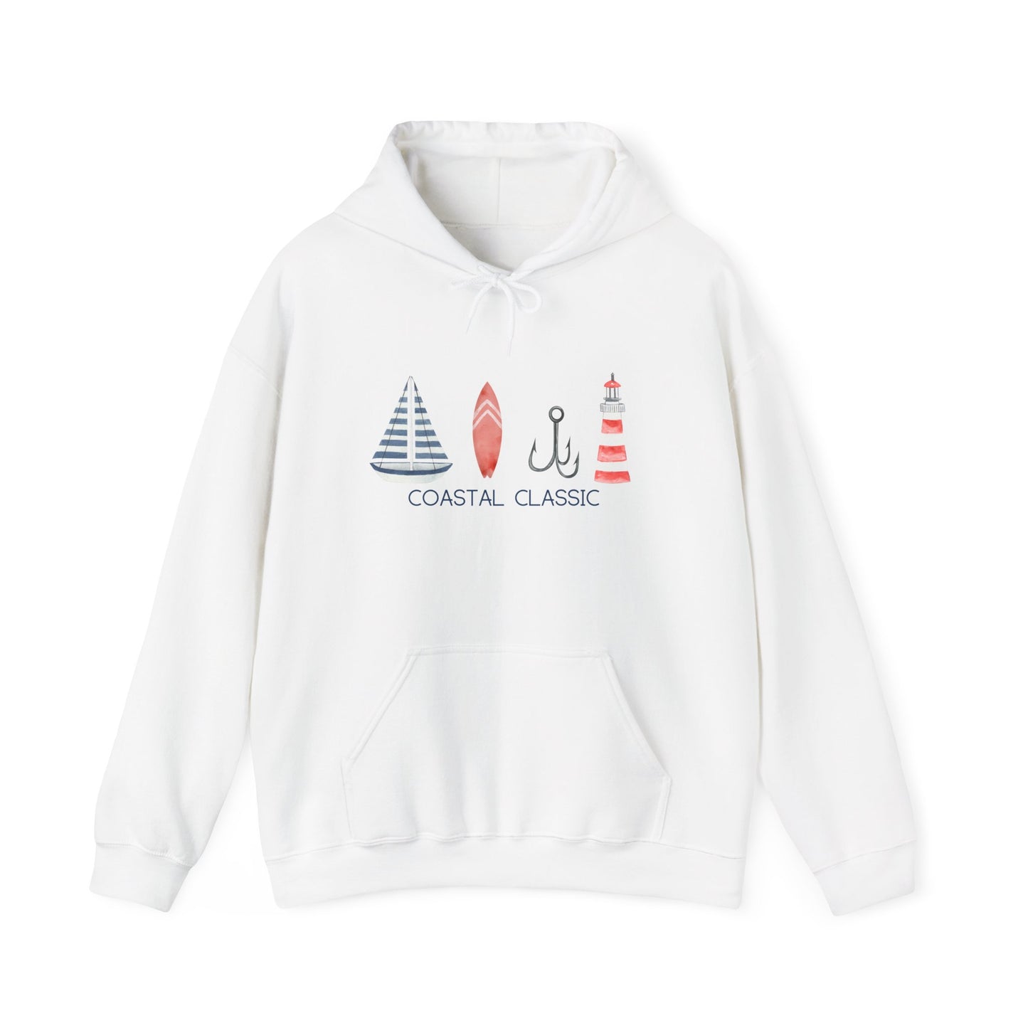Coastal Classic Sailboat Surf Hooded Sweatshirt