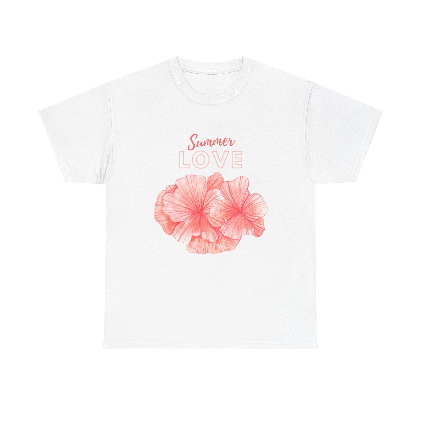 Summer Love Hibiscus Flower Coastal T-Shirt