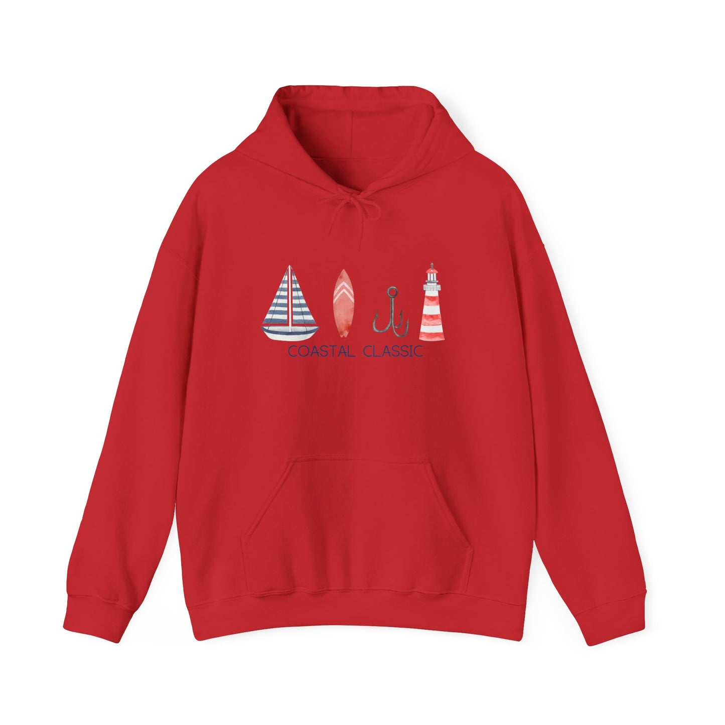 Coastal Classic Sailboat Surf Hooded Sweatshirt