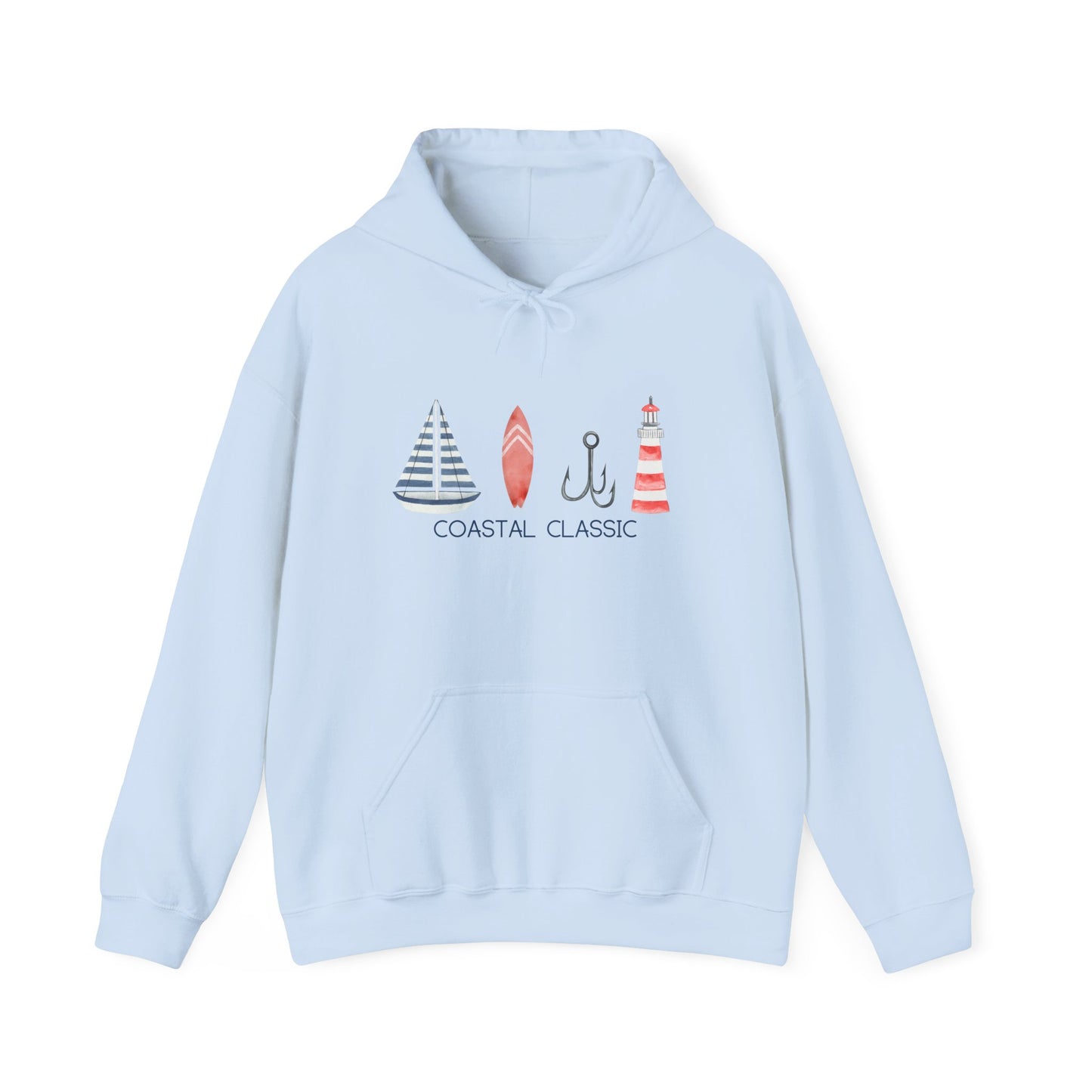 Coastal Classic Sailboat Surf Hooded Sweatshirt
