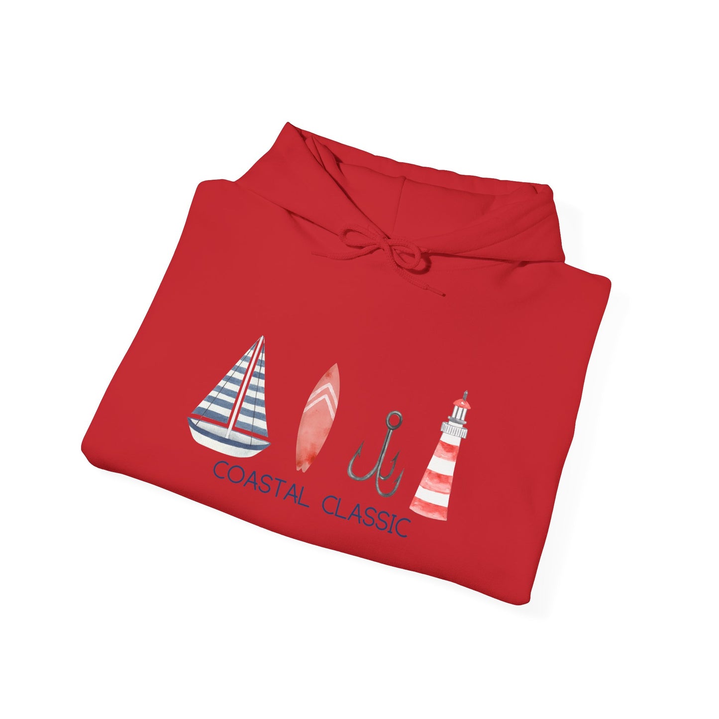 Coastal Classic Sailboat Surf Hooded Sweatshirt