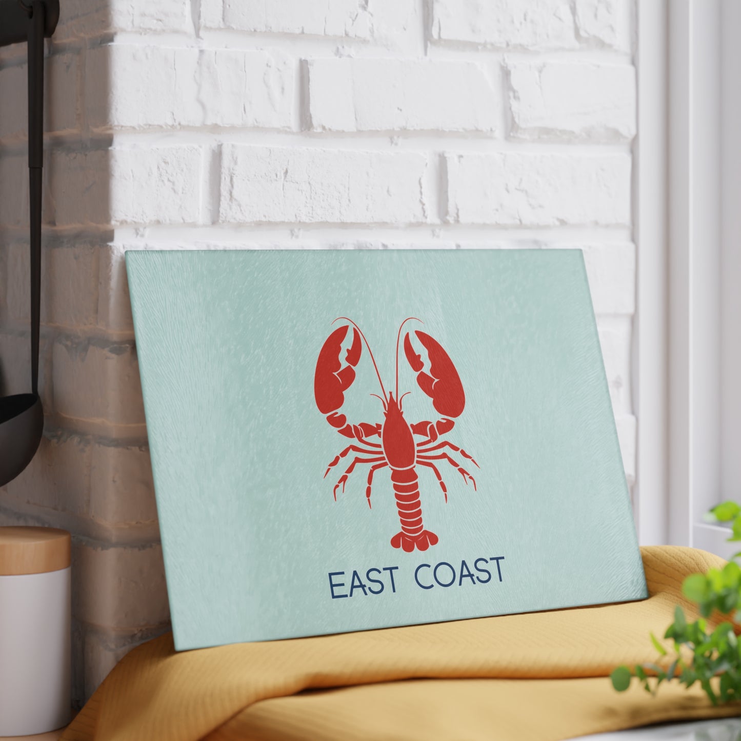 East Coast Lobster Glass Cutting Board