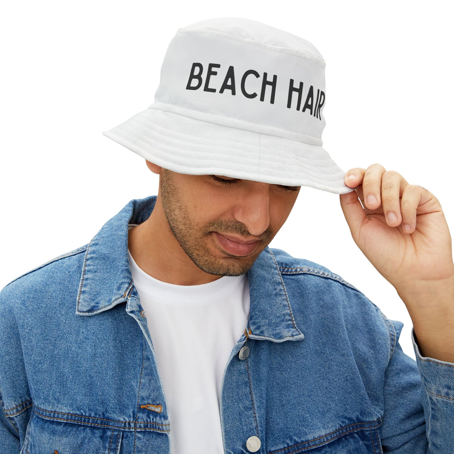 Beach Hair White Bucket Hat