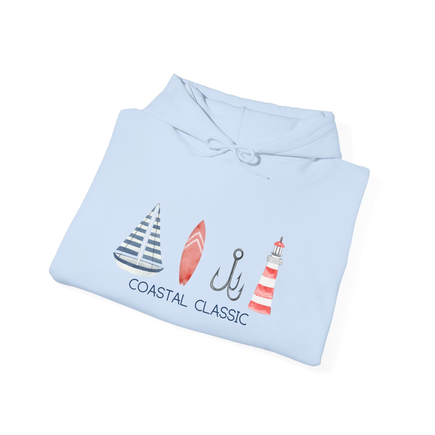 Coastal Classic Sailboat Surf Hooded Sweatshirt