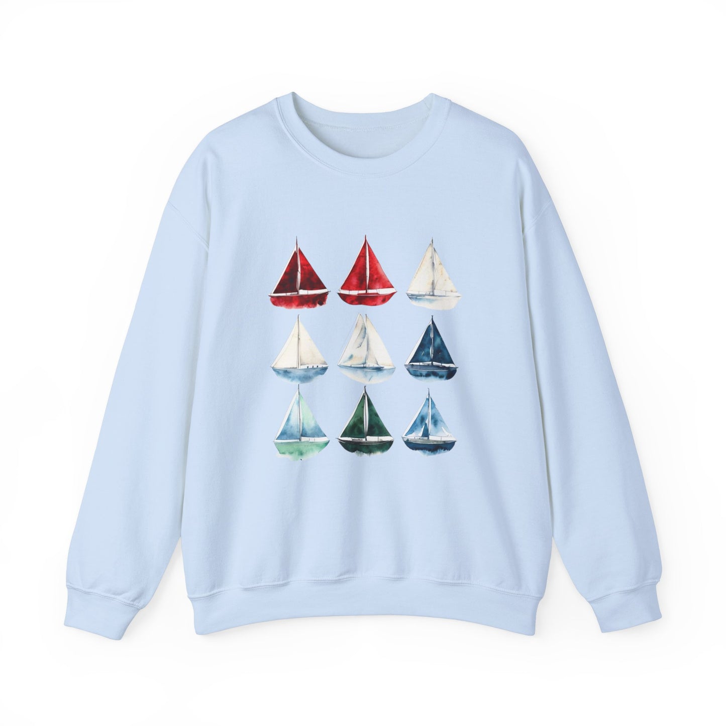 Watercolor Sailboat Crewneck Sweatshirt