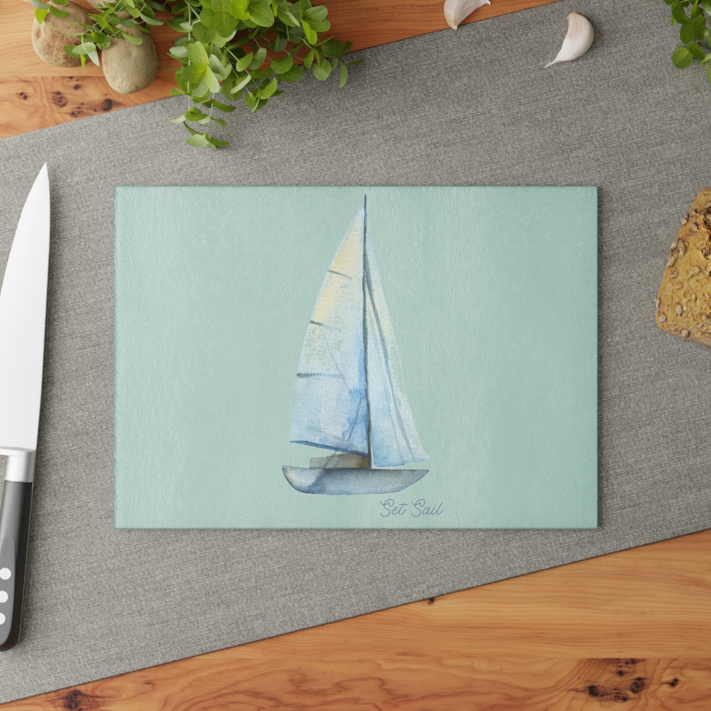 Sailboat Glass Cutting Board