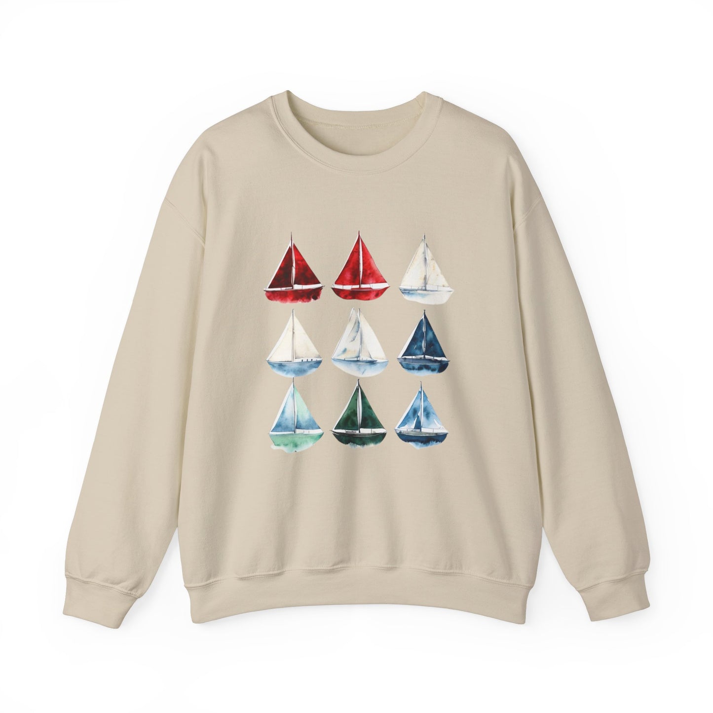 Watercolor Sailboat Crewneck Sweatshirt
