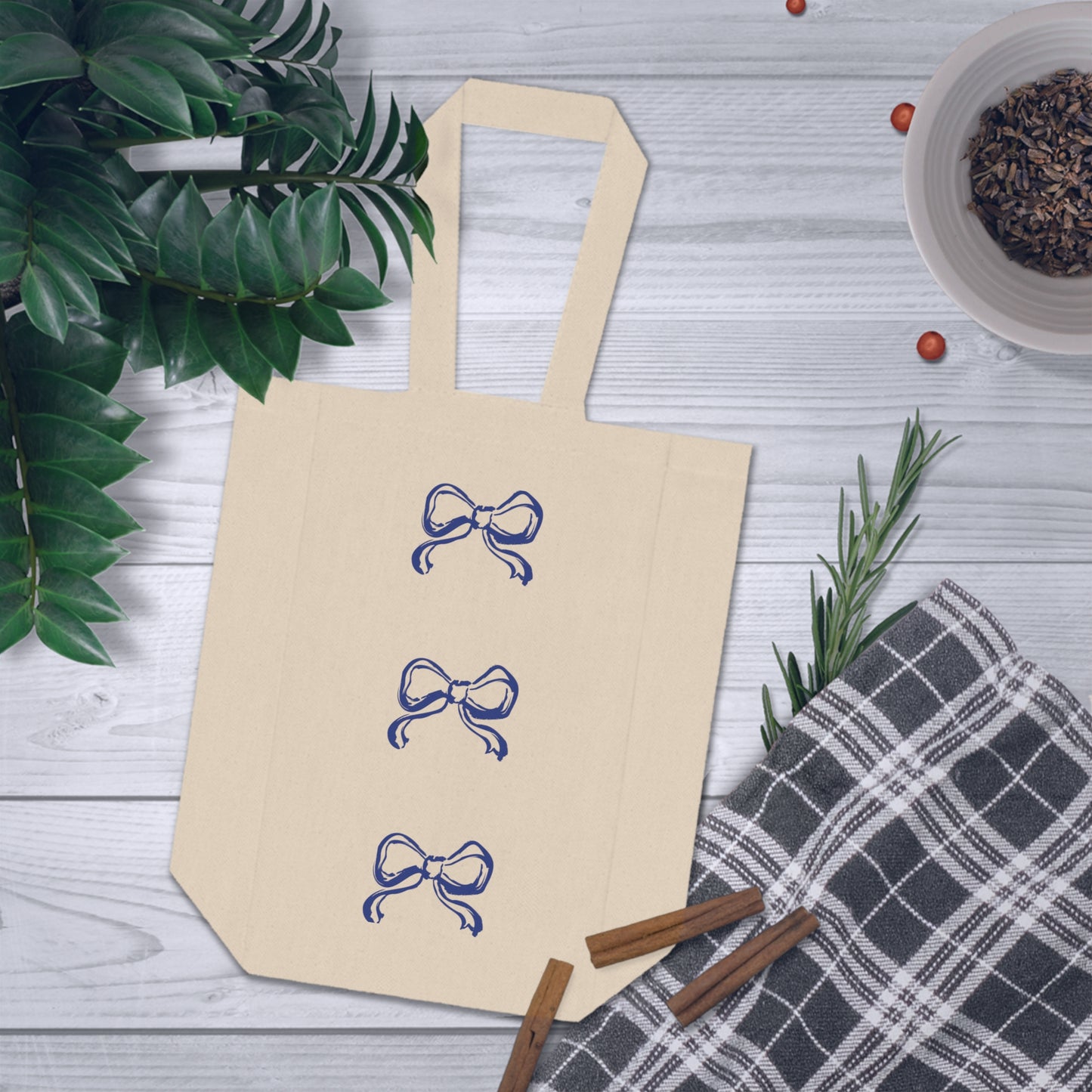 Bow Double Wine Tote Bag