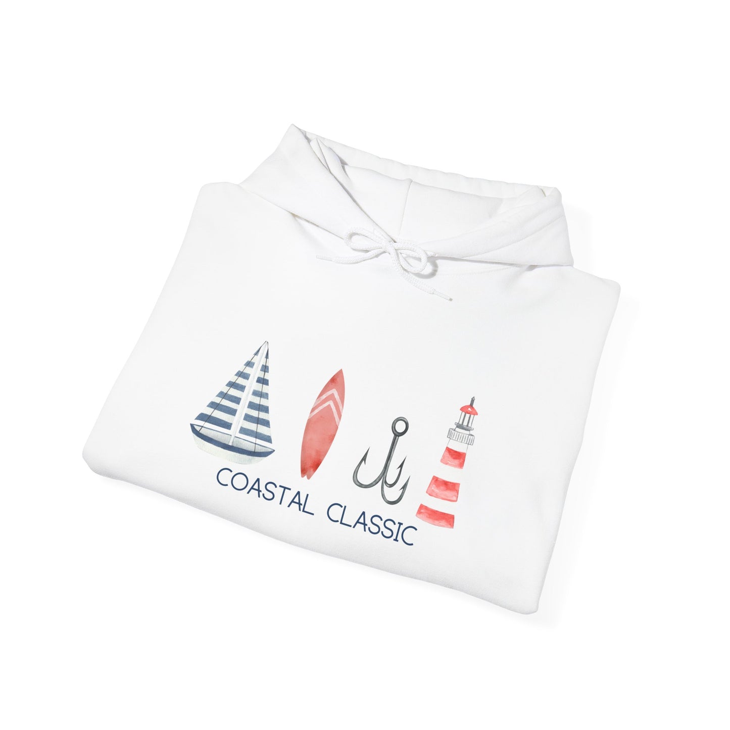 Coastal Classic Sailboat Surf Hooded Sweatshirt