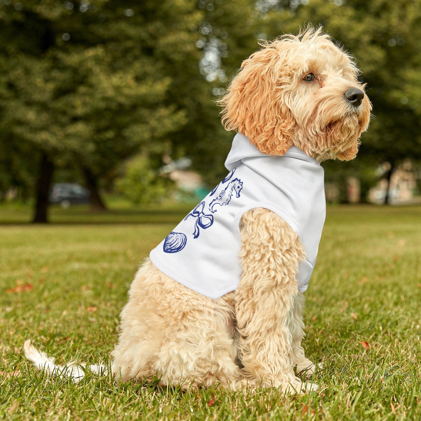 Blue Bow Pet Hoodie