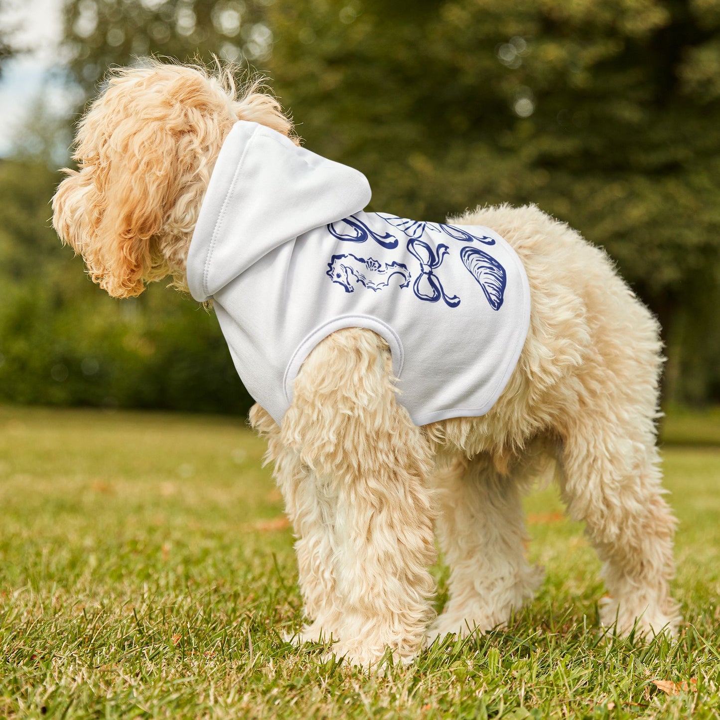 Blue Bow Pet Hoodie
