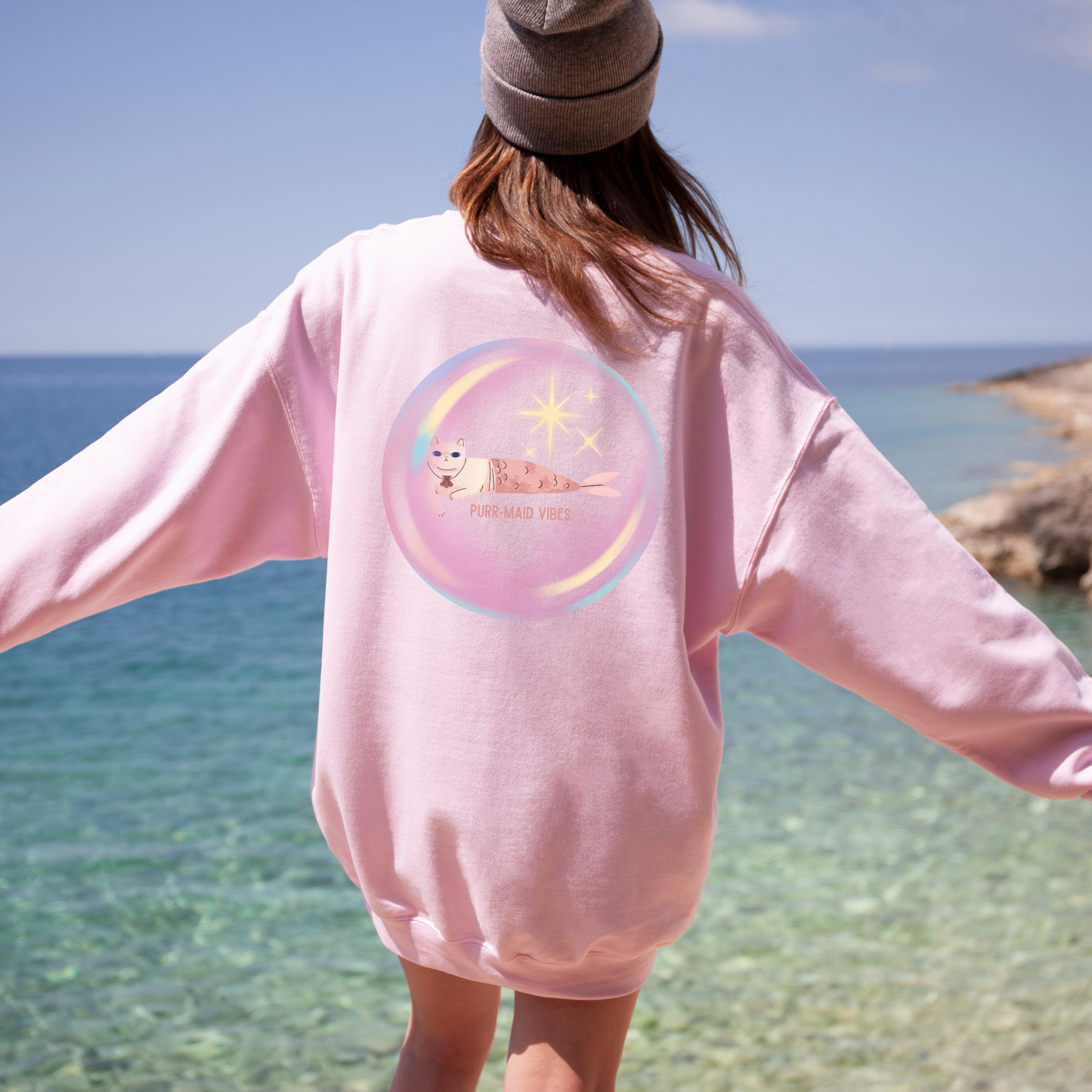 Mermaid Cat Crewneck Sweatshirt
