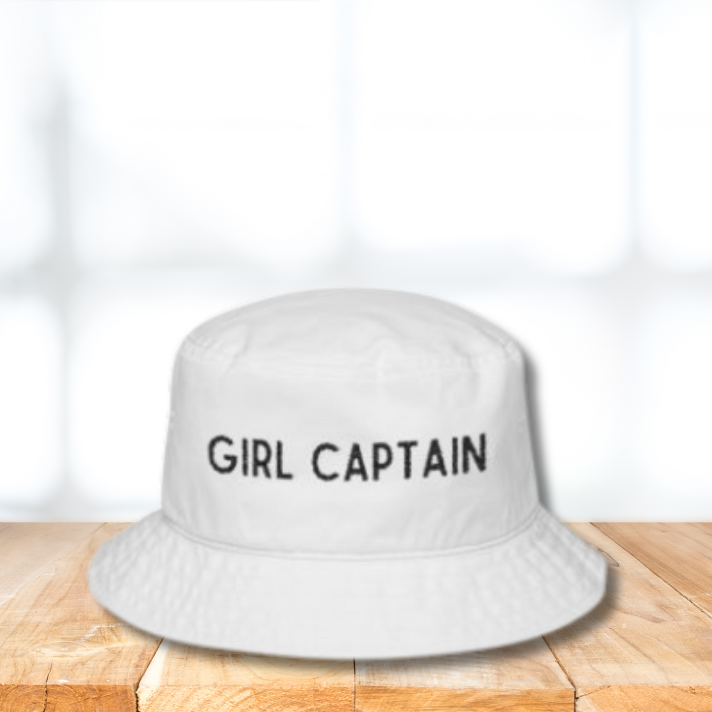 Girl Captain Embroidered Bucket Hat