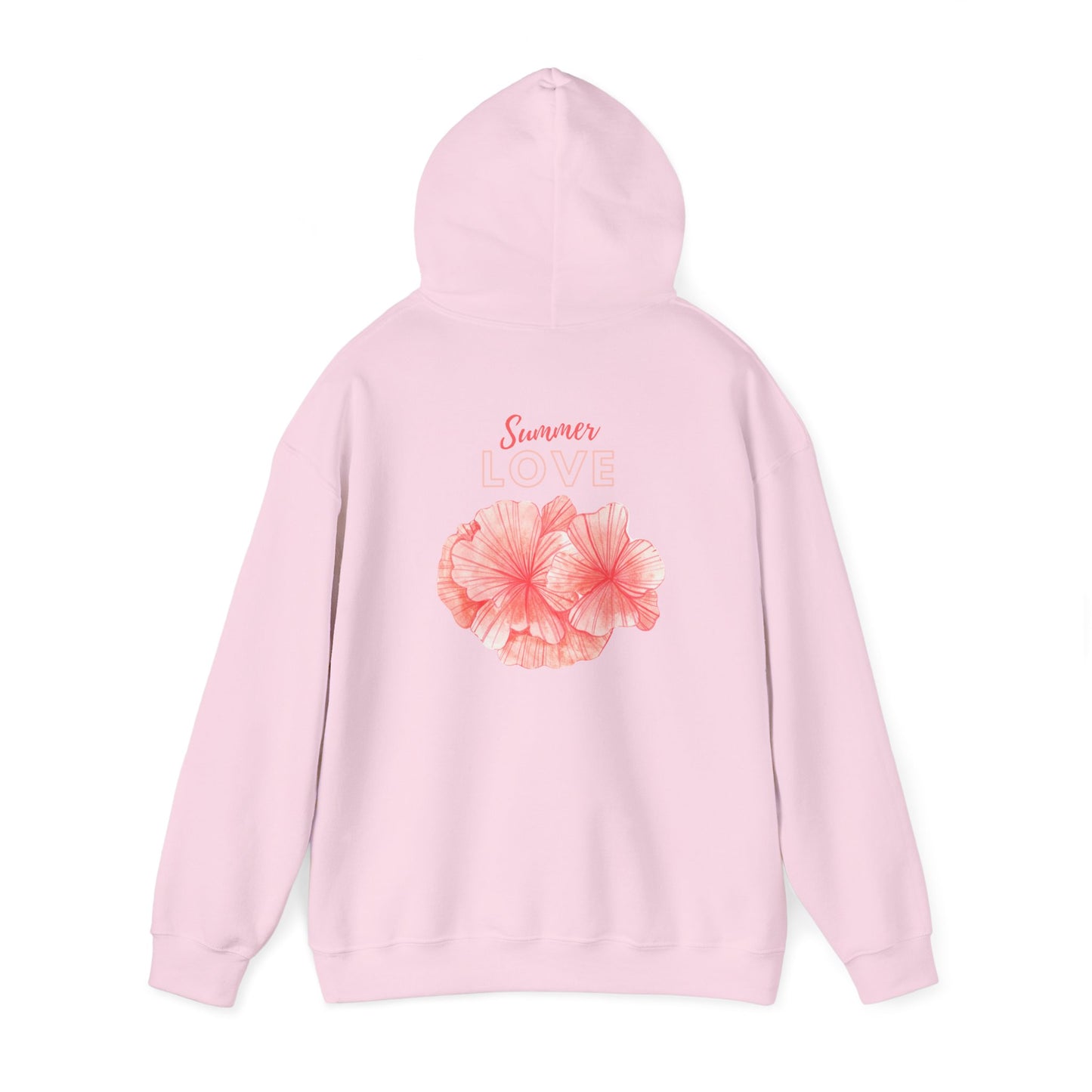 Summer Love Hibiscus Flower Coastal Hooded Sweatshirt