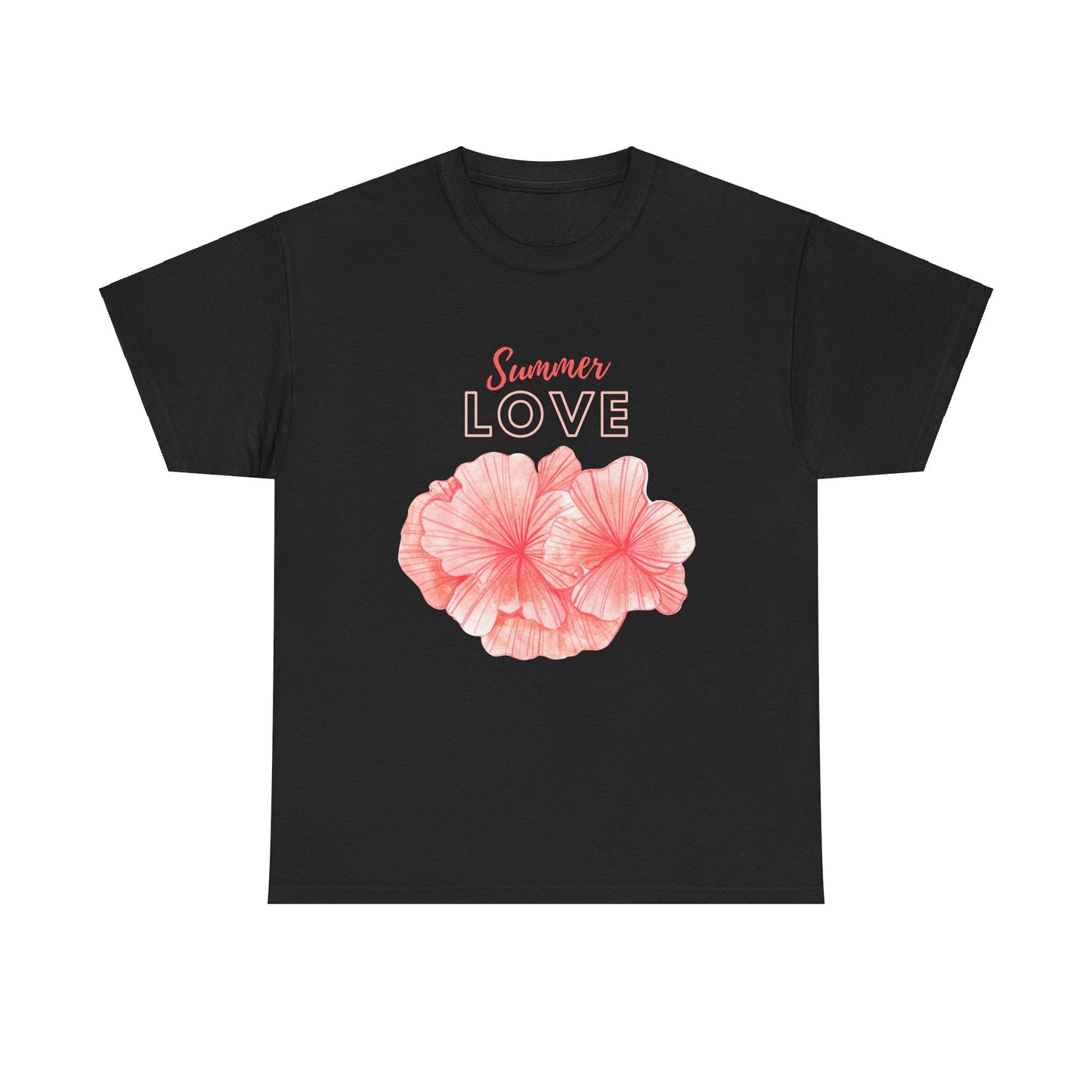 Summer Love Hibiscus Flower Coastal T-Shirt