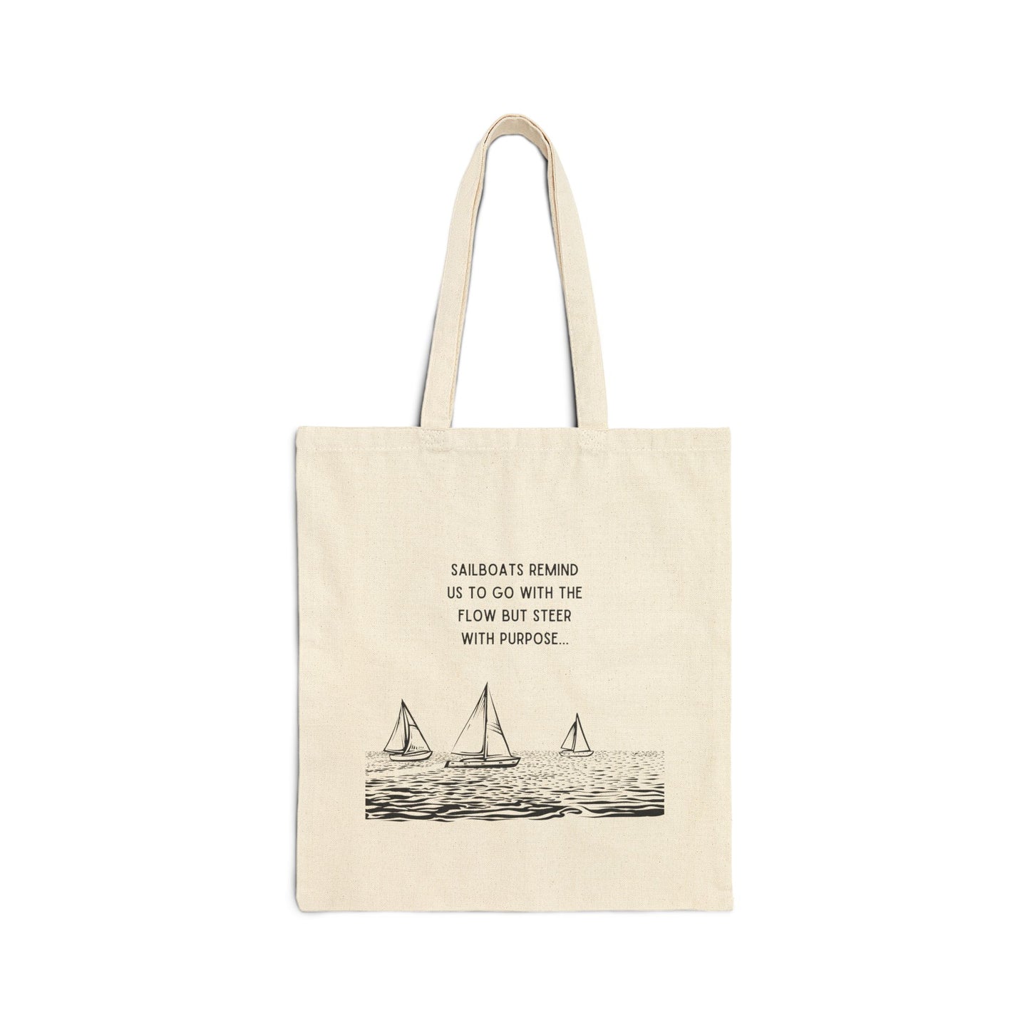 Sailboats Cotton Canvas Tote Bag