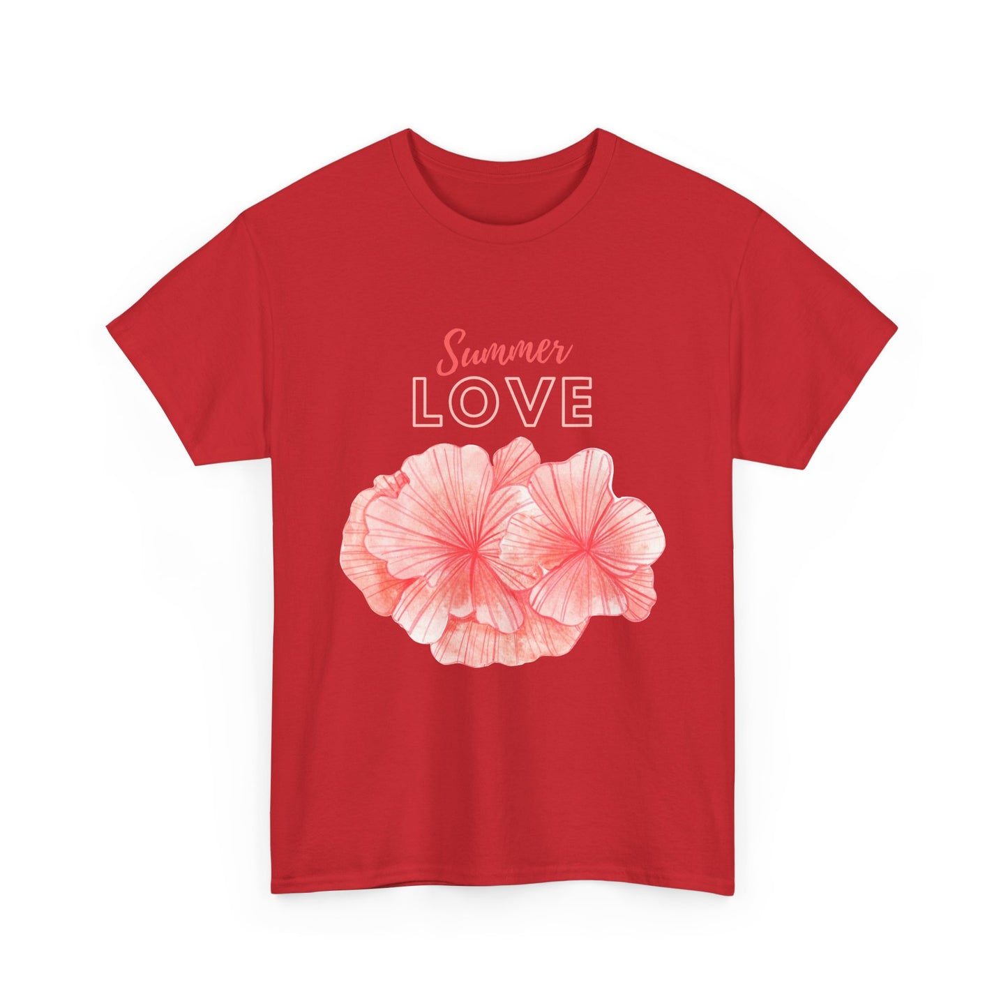 Summer Love Hibiscus Flower Coastal T-Shirt