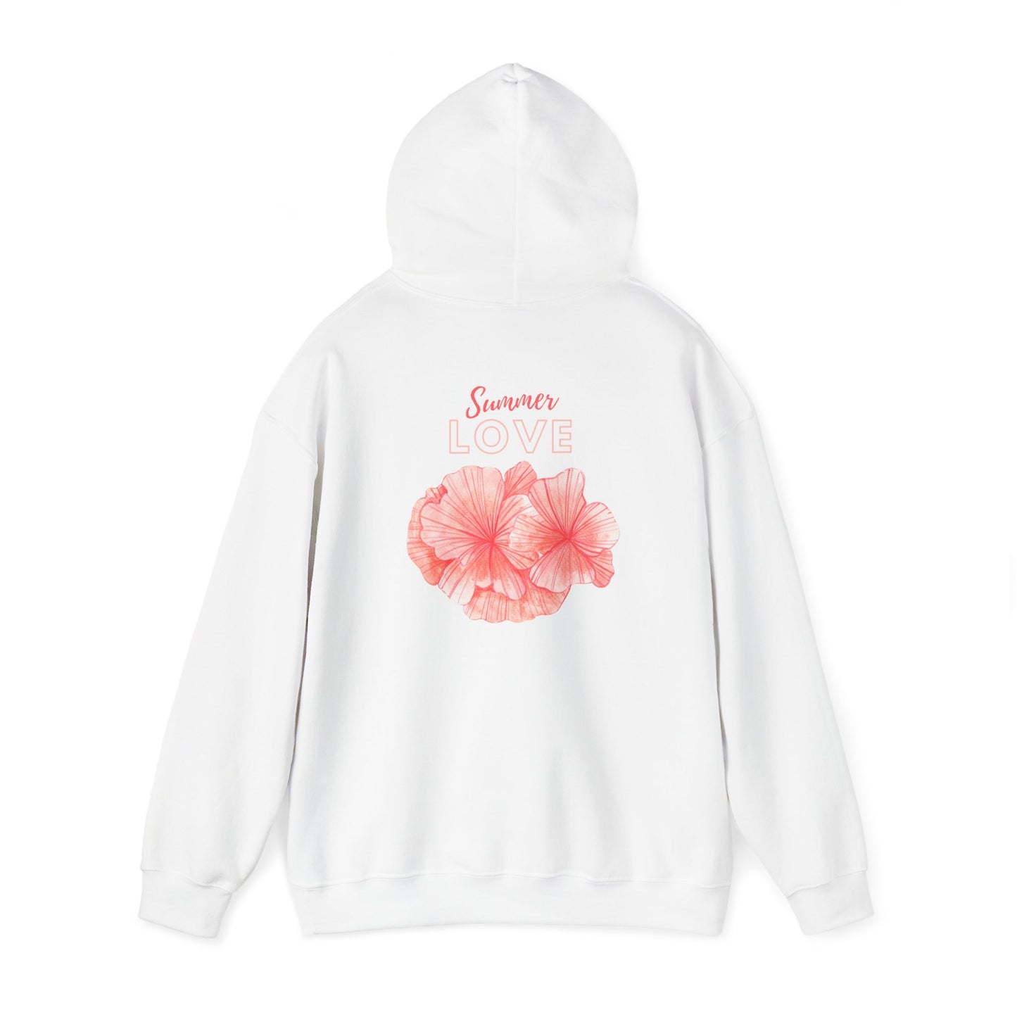 Summer Love Hibiscus Flower Coastal Hooded Sweatshirt