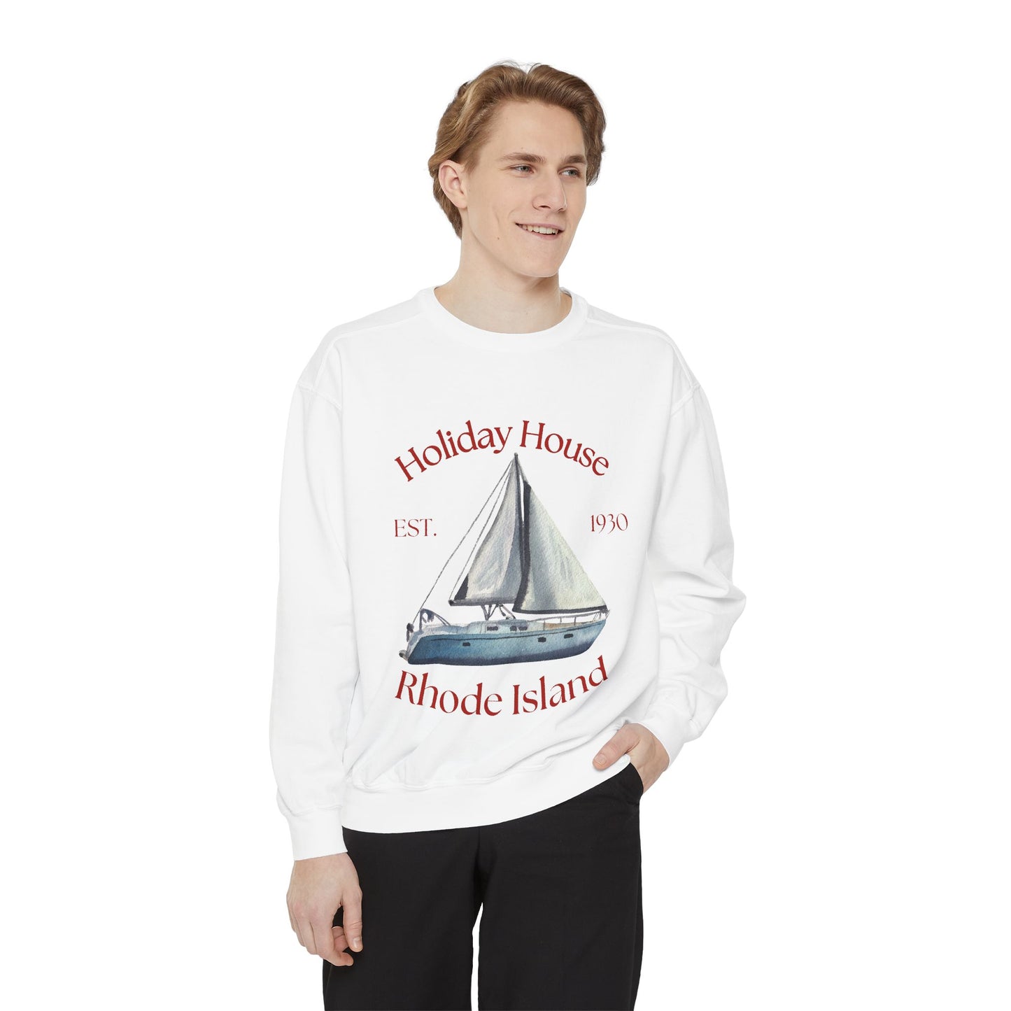 Cozy Sailboat Sweatshirt - Holiday House Rhode Island