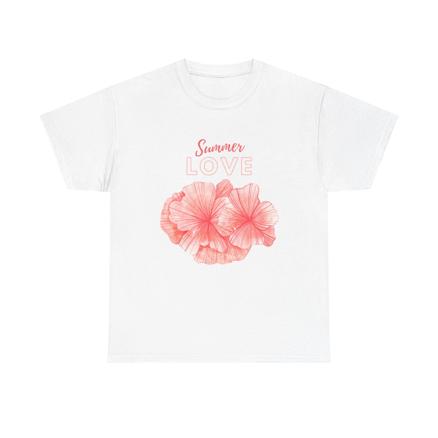 Summer Love Hibiscus Flower Coastal T-Shirt