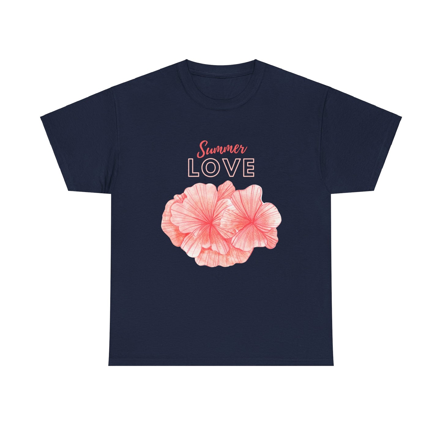 Summer Love Hibiscus Flower Coastal T-Shirt