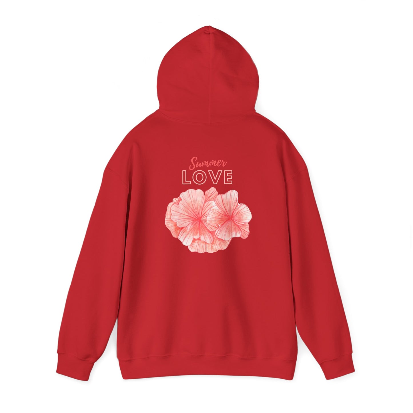 Summer Love Hibiscus Flower Coastal Hooded Sweatshirt