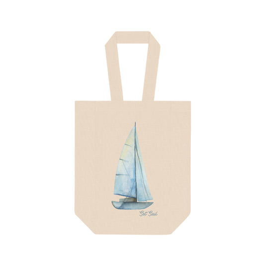 Sailboat Double Wine Tote Bag