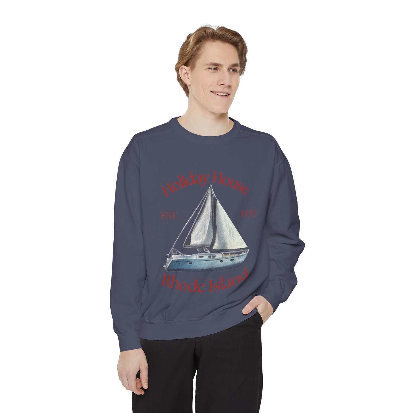 Cozy Sailboat Sweatshirt - Holiday House Rhode Island