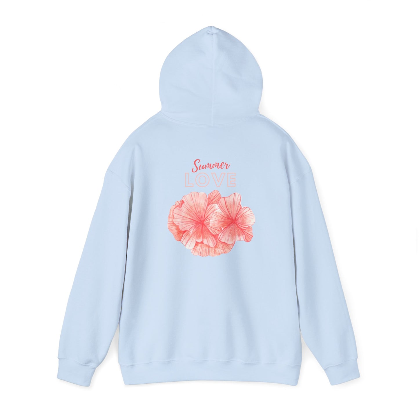 Summer Love Hibiscus Flower Coastal Hooded Sweatshirt