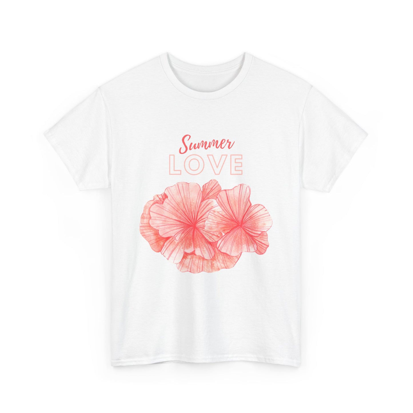 Summer Love Hibiscus Flower Coastal T-Shirt