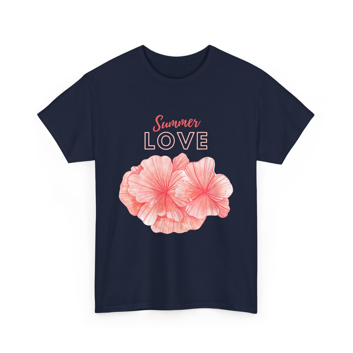 Summer Love Hibiscus Flower Coastal T-Shirt