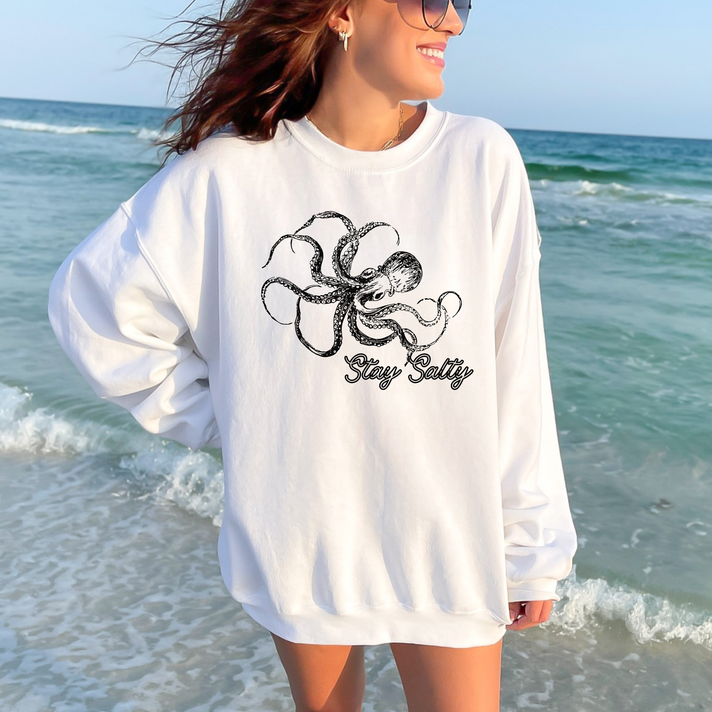 Stay Salty Octopus Crewneck Sweatshirt