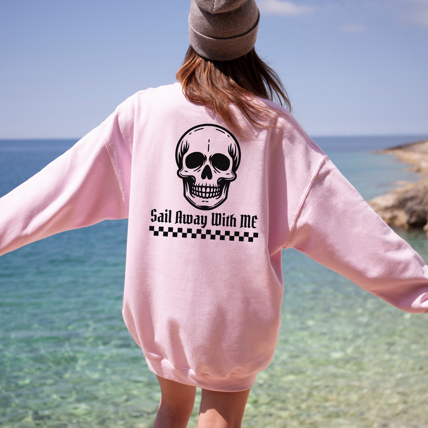 Sail Away Skull Crewneck Sweatshirt